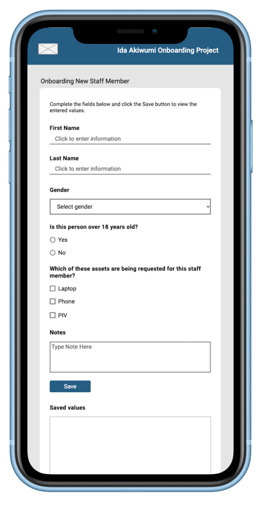 Axure project on iphone xr - Onboarding
